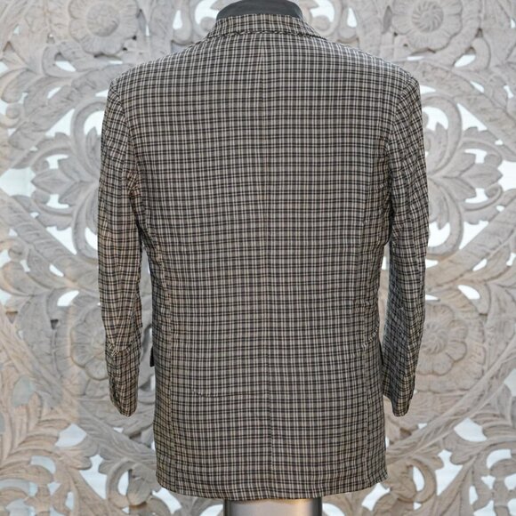 Perry Ellis Made in Italy Plaid Linen Blend Blazer Men's M Viscose-Linen Classic - Picture 5 of 11